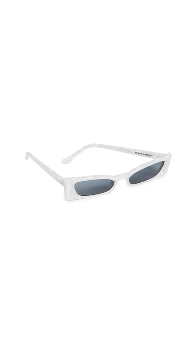 Shop Roberi & Fraud Geraldine Sunglasses In White Pearl