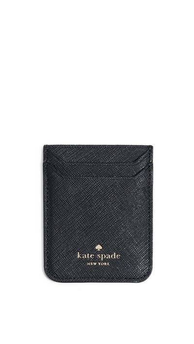 Shop Kate Spade Triple Sticker Phone Pocket In Black