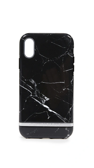 Shop Richmond & Finch Black Marble Iphone Xr Case In Black Marble/silver