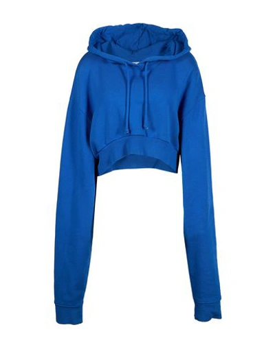 Shop Off-white Hooded Sweatshirt In Blue