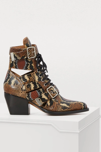 Shop Chloé Rylee Ankle Boots In Multicolor Purple 1