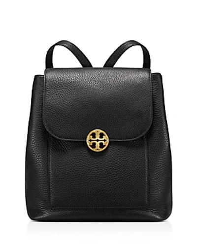 Shop Tory Burch Chelsea Leather Backpack In Black/gold
