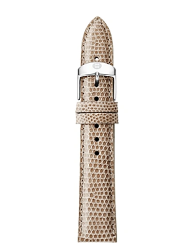 Shop Michele Lizard Embossed Strap, 18mm In Beige