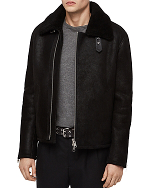 all saints shearling jacket mens