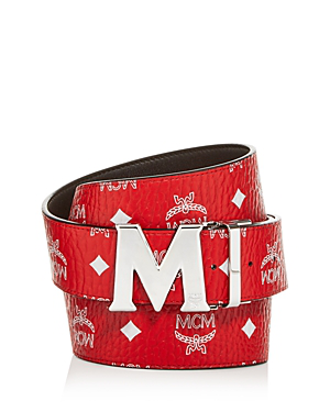 red and white mcm belt
