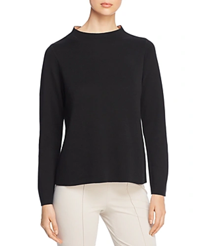 Shop Eileen Fisher Funnel-neck Sweater In Black/clay