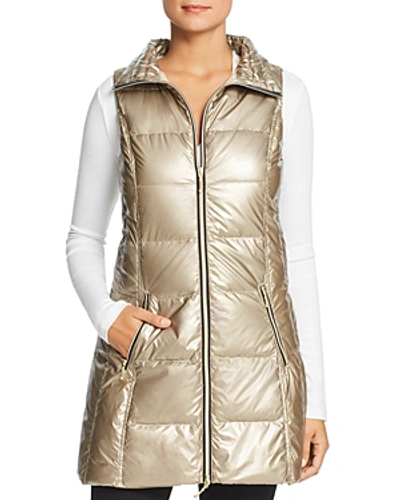 Shop Fillmore Long Down Puffer Vest In Gold