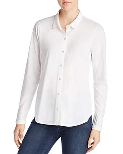 Shop Eileen Fisher Organic Cotton Classic Collar Shirt In White