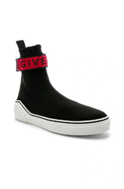 Shop Givenchy George V Sock Sneakers In Black & Red