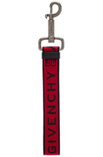 Shop Givenchy Strap Keyring In Red. In Black & Red