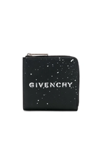 Shop Givenchy Zip Wallet In Black & White