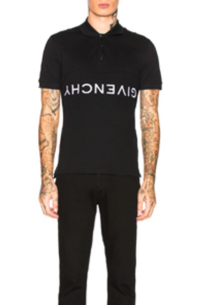 Shop Givenchy Upside Down Logo Polo In Black