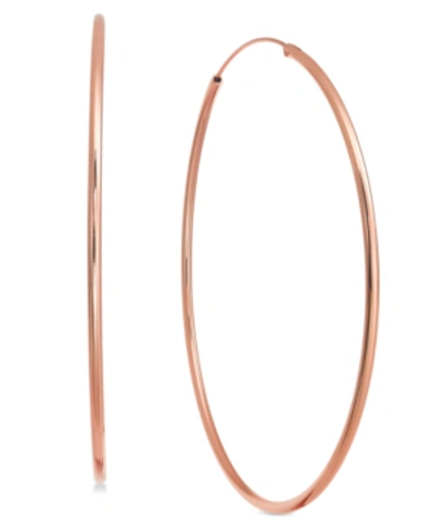 Shop Essentials Large Endless Plated Hoop Earrings 2-7/8" In Rose Gold