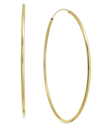 Shop Essentials Large Endless Plated Hoop Earrings 2-7/8" In Gold