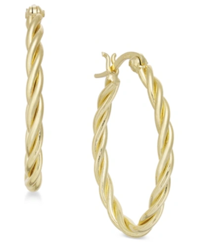Shop Essentials And Now This Small Gold Plated Twisted Small Hoop Earrings's