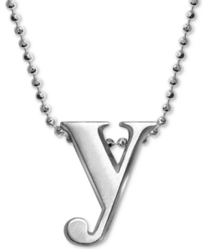 Shop Alex Woo Little Letter By  Initial Pendant Necklace In Sterling Silver In Y