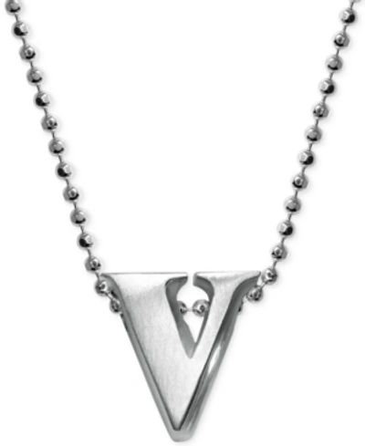 Shop Alex Woo Little Letter By  Initial Pendant Necklace In Sterling Silver In V