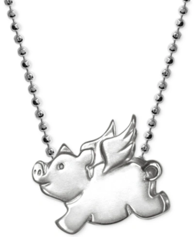Shop Alex Woo Little Pig Zodiac Pendant Necklace In Sterling Silver