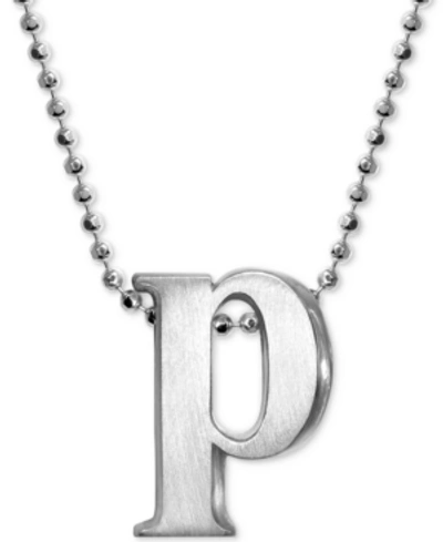 Shop Alex Woo Little Letter By  Initial Pendant Necklace In Sterling Silver