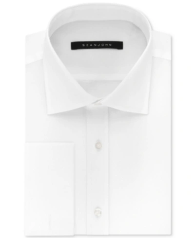Shop Sean John Men's Classic/regular Fit White Solid French Cuff Cotton Dress Shirt