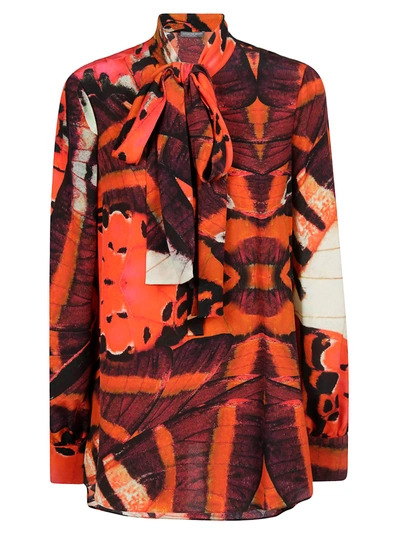 Shop Alexander Mcqueen Printed Blouse In Red Ivory Black