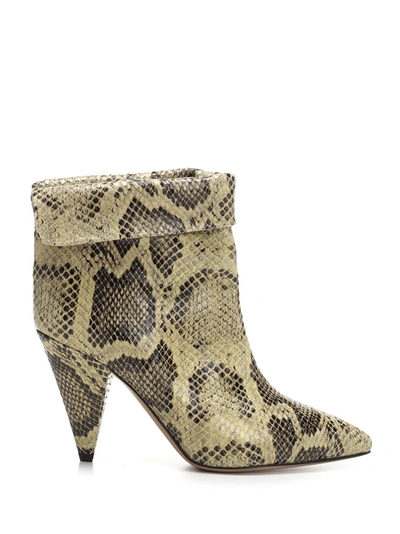 Shop Isabel Marant Lisbo Python Effect Ankle Boots In Multi