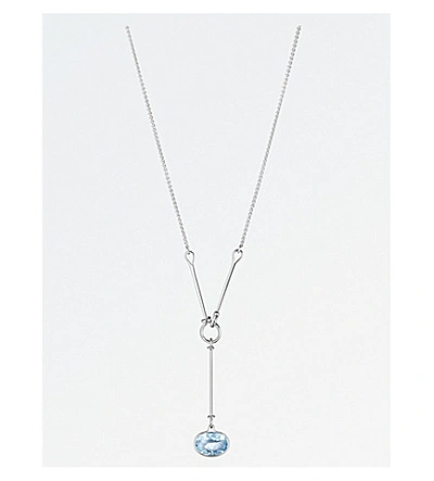 Shop Georg Jensen Savannah Sterling Silver And Blue Topaz Necklace