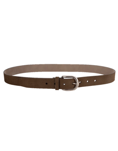 Shop Brunello Cucinelli Suede Belt In Taupe