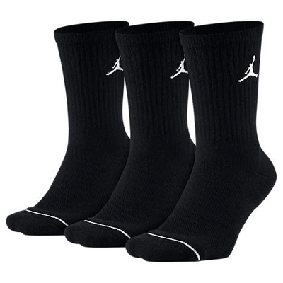 Shop Jordan Jumpman 3-pack Crew Socks In Black/black/black