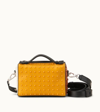 Shop Tod's Gommino Bag Micro In White,black,yellow