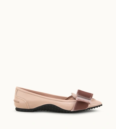 Shop Tod's Ballerinas In Patent-leather In Pink