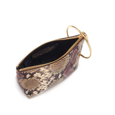 Shop Thacker New York Large Ring Pouch In Merlot Python & Gold In Multicolour