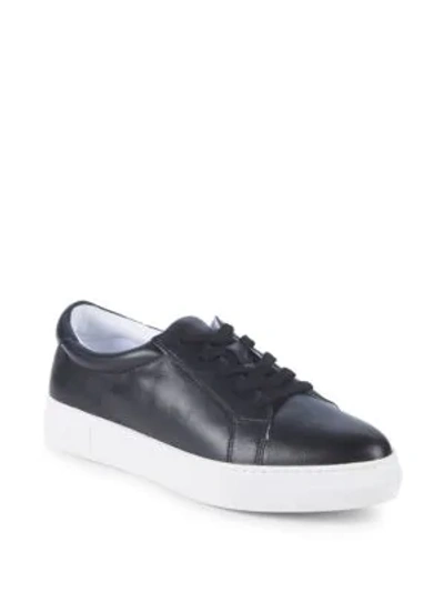 Shop J/slides Lace-up Leather Sneakers In Black