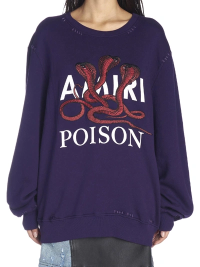 Shop Amiri 'poison Snake' Sweatshirt In Purple