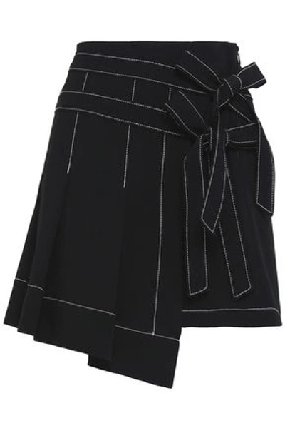 Shop Cinq À Sept Ingrid Crepe Mini Skirt In Black