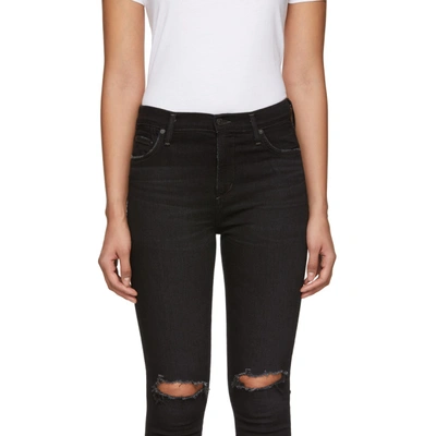 Shop Citizens Of Humanity Black Rocket Crop High-rise Skinny Jeans In Siren