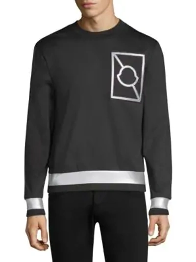 Shop Moncler Reflective Logo Sweatshirt In Black