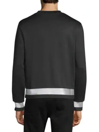 Shop Moncler Reflective Logo Sweatshirt In Black