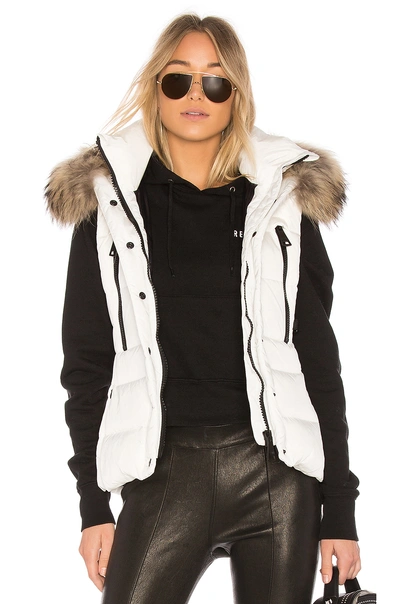 Shop Sam Raccoon Fur Matte Legacy Vest In White