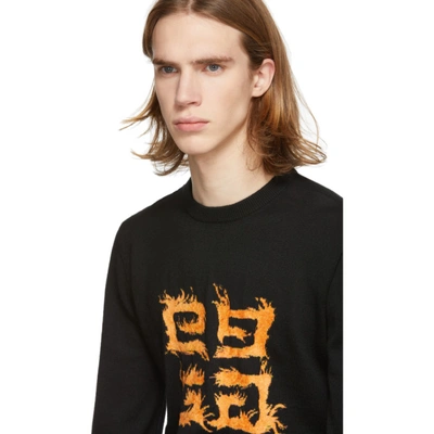 Shop Givenchy Black Brushed 4g Sweater In 003 Blk/ylw