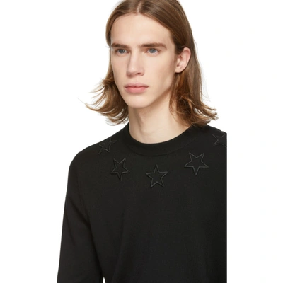 Shop Givenchy Black Wool Star Sweater In 001 Black