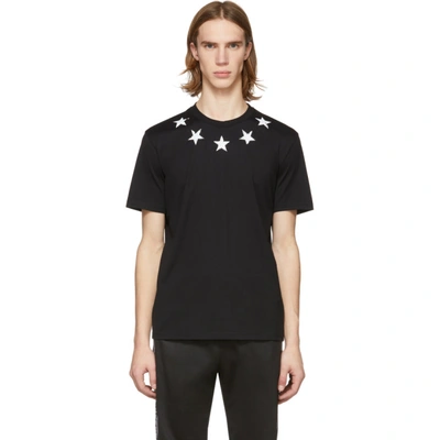 Shop Givenchy Black And White Vintage Stars T-shirt In 001 Black