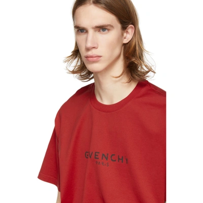 Shop Givenchy Red Vintage Logo T-shirt