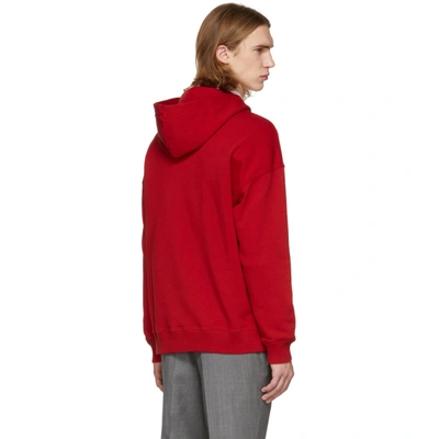 Shop Givenchy Red Vintage Logo Hoodie