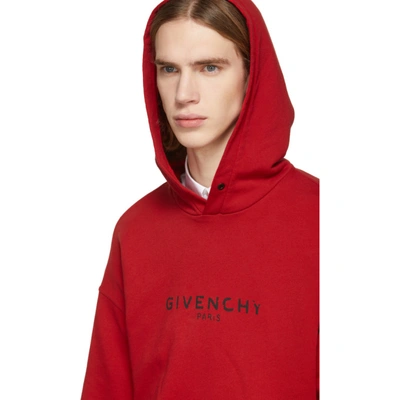 GIVENCHY 红色复古徽标连帽衫