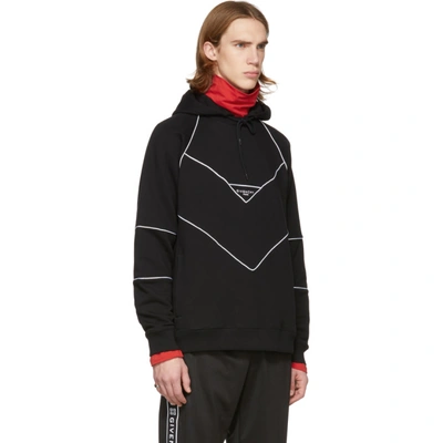 Shop Givenchy Black Contrast Piping Hoodie