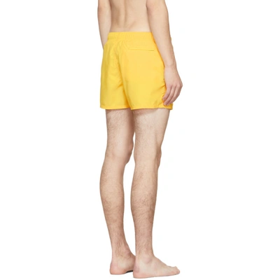 Shop Givenchy Yellow Logo Swim Shorts