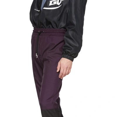 Shop Givenchy Purple Two-toned Vertical Lounge Pants