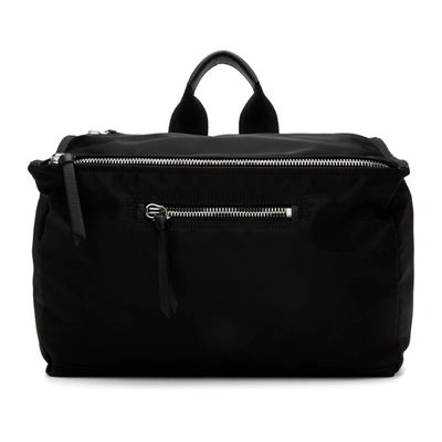 Shop Givenchy Black Twill Pandora Messenger Bag In 001 Black