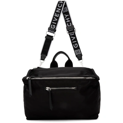 Shop Givenchy Black Twill Pandora Messenger Bag In 001 Black